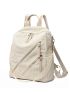 Zipper Front Corduroy Functional Backpack With Coin Purse