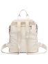 Zipper Front Corduroy Functional Backpack With Coin Purse