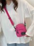 Mini Neon Pink Letter Patch Decor Square Bag