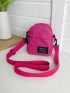 Mini Neon Pink Letter Patch Decor Square Bag