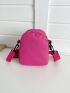 Mini Neon Pink Letter Patch Decor Square Bag