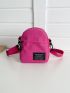 Mini Neon Pink Letter Patch Decor Square Bag