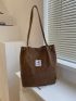 Bag for Women Corduroy Shoulder Bag Reusable Shopping Bag Casual Tote Female Handbag