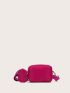 Mini Neon Pink Square Bag With Purse