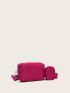 Mini Neon Pink Square Bag With Purse