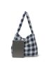 Gingham Pattern Fluffy Hobo Bag