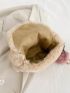 Minimalist Pom Pom Decor Fluffy Square Bag