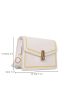 Embroidered Detail Metal Decor Flap Square Bag