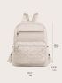 Heart Embroidered Quilted Detail Functional Backpack