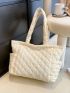 Quilted Detail Shoulder Tote Bag