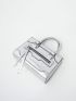 Mini Metallic Crocodile Embossed Square Bag