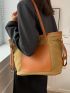 Two Tone Shoulder Tote Bag