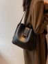 Minimalist Buckle Decor Square Bag