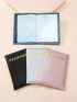 4pcs Metallic Letter Graphic Passport Cases