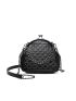 Mini Studded Decor Kiss Lock Design Dome Bag