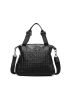 Studded Decor Quilted Shoulder Tote Bag