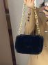 Minimalist Chain Fluffy Shoulder Bag