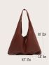 Litchi Embossed Shoulder Tote Bag With Inner Pouch