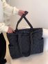 Quilted Detail Shoulder Tote Bag