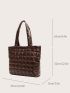 Quilted Detail Shoulder Tote Bag