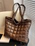 Quilted Detail Shoulder Tote Bag