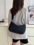 Geometric Quilted Hobo Bag