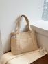 Minimalist Pocket Side Corduroy Shopper Bag