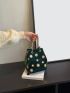 Mini Gear Decor Velvet Chain Bucket Bag