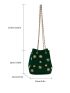 Mini Gear Decor Velvet Chain Bucket Bag