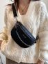 Crocodile Embossed Chain Decor Waist Bag