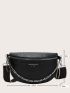 Crocodile Embossed Chain Decor Waist Bag