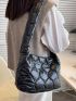 Geometric Quilted Hobo Bag