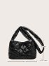 Geometric Quilted Hobo Bag