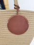 Minimalist Straw Bag With Purse