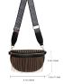 Studded Decor Fringe Trim Waist Bag