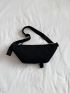 Mini Fanny Pack Letter Patch Decor Colorblock