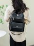 3pcs Zipper Functional Backpack With Coin Purse