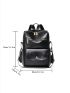 3pcs Zipper Functional Backpack With Coin Purse