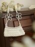 Faux Pearl Beaded Hobo Bag