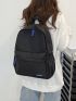 Letter Patch Decor Functional Backpack