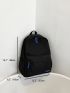 Letter Patch Decor Functional Backpack