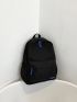 Letter Patch Decor Functional Backpack