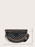 Geometric Pattern Chain Waist Bag