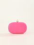 Mini Neon-pink Chain Satin Box Bag