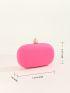 Mini Neon-pink Chain Satin Box Bag