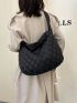 Large Capacity Quilted Fluffy Shoulder Bag