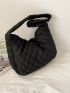 Large Capacity Quilted Fluffy Shoulder Bag