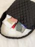 Large Capacity Quilted Fluffy Shoulder Bag