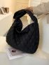 Large Capacity Quilted Fluffy Shoulder Bag