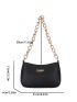 Metal Detail Chain Decor Baguette Bag